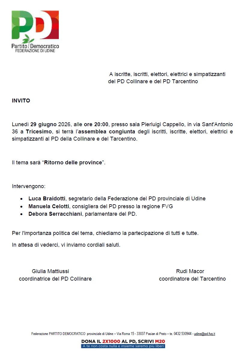 RITORNO ALLE PROVINCE